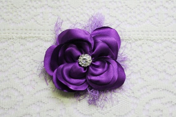 Hair Clip Purple Hair Flower Purple Wedding by IDoDoodads