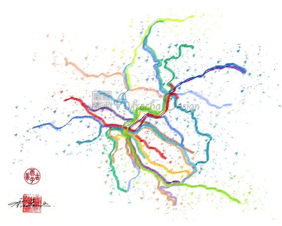 Items similar to ZURICH Subway Train Metro Map - 8