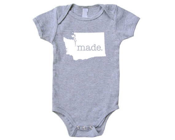 Washington 'Made.' Cotton One Piece by SevenMilesPerSecond