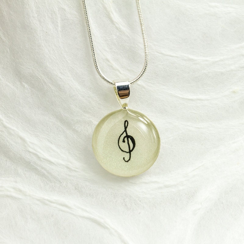 music necklace note symbol Note Necklace Clef Jewelry Musical Treble Music Necklace