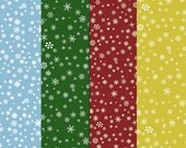 Wrapping Christmas Gift papers, INSTANT DOWNLOAD, 4 Printable digital papers, snowflakes, scrapbook , Digital Collage Sheets