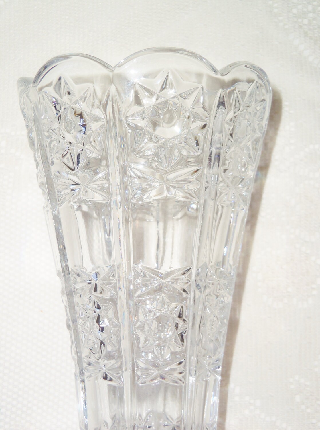 Vintage Bohemia 24% PBO Cut Lead Crystal Vase Vintage Lead