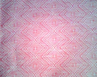 Pink & White Lightweight Diamond Knit...1 2/3 Yards