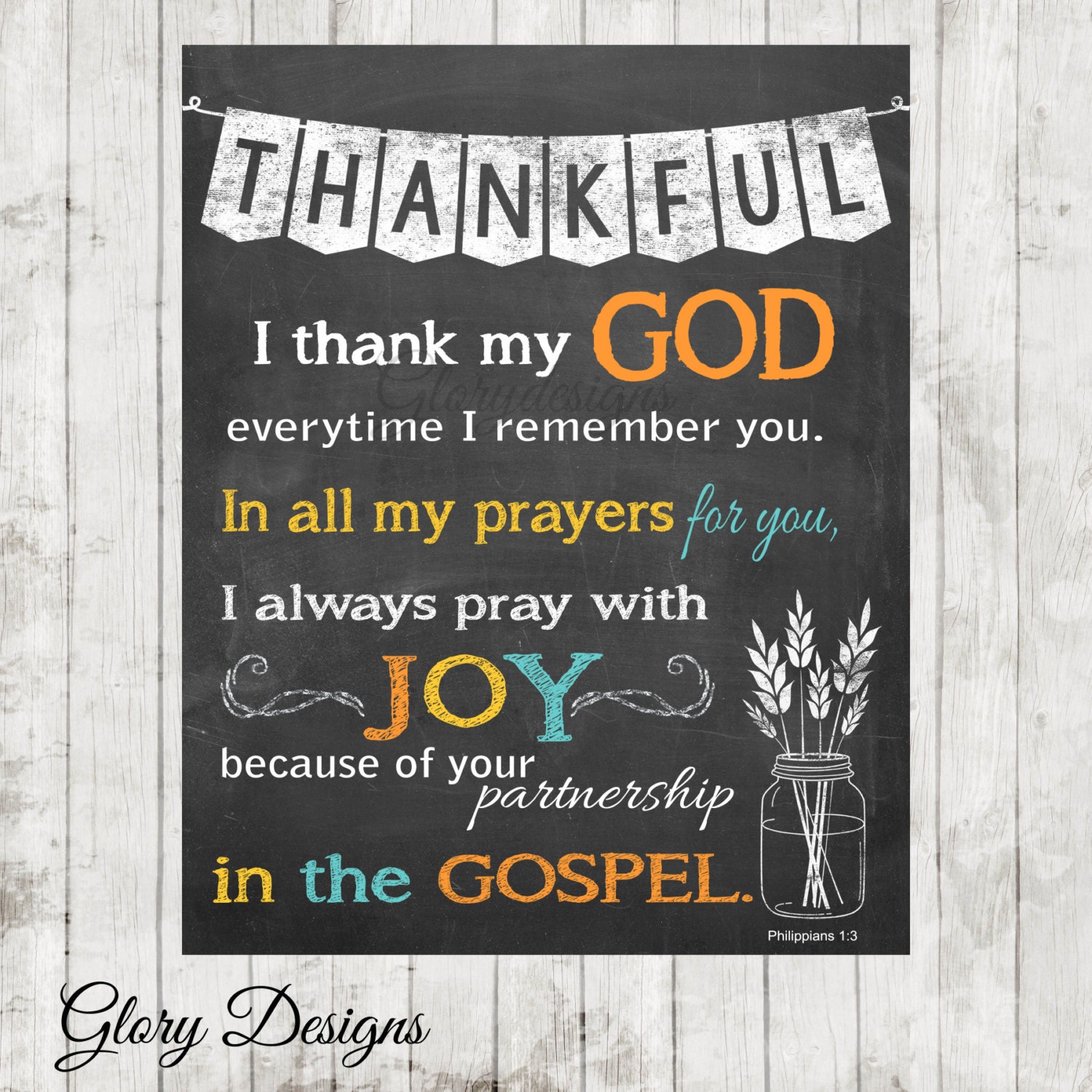 Bible Verse Thanksgiving printable Philippians by glorydesigns