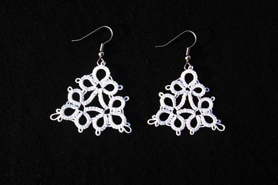 earrings, bridal earrings, wedding earrings, lace earrings, bridal lace earrings, wedding lace earrings, tatted earrings, lace earrings