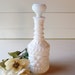 Milk Glass Decanter, Vintage Barware, Wedding Table Setting, Decanter