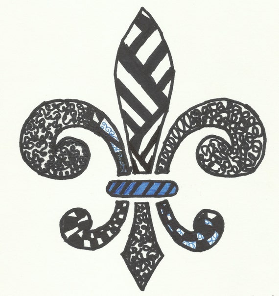 Items similar to Fleur De Lis Drawing on Etsy