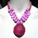 RESERVED FOR NICOLE Druzy Statement Necklace, Dragon Veins Agate Pendant, Radiant Orchid Turquoise, Garnet 313