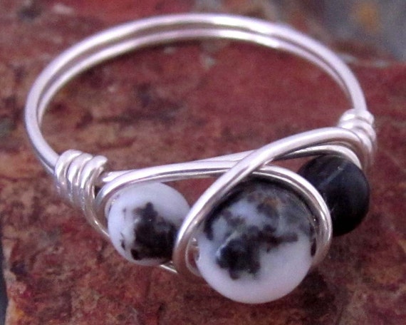 Zebra Jasper Ring - Solid Sterling Silver Ring, Natural Stone Jewelry ...