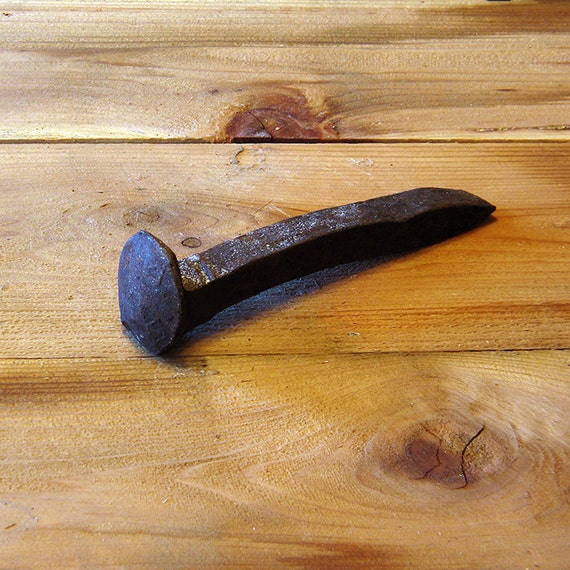 Railroad Spikes Rustic Iron Nails Hook by TumbleweedCabin