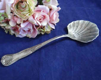 Rare Vintage Cooper Bros & Son English King Shell Spoon - Sheffield England - Unique and Gorgeous