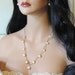 Simulated Pearl Vintage Jewelry Set Necklace and Earrings