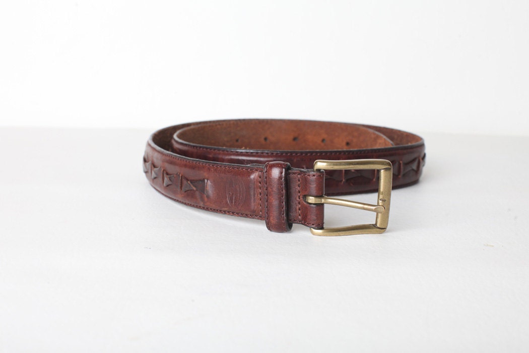 Vintage Men&#39;s Fossil Leather Belt