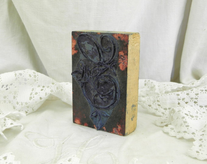 Very Large Antique French Monogram Embroidery Ink Stamp with the Letter G / Vintage French Sewing/ French Decor/ Habadashery/ Craft Supplies