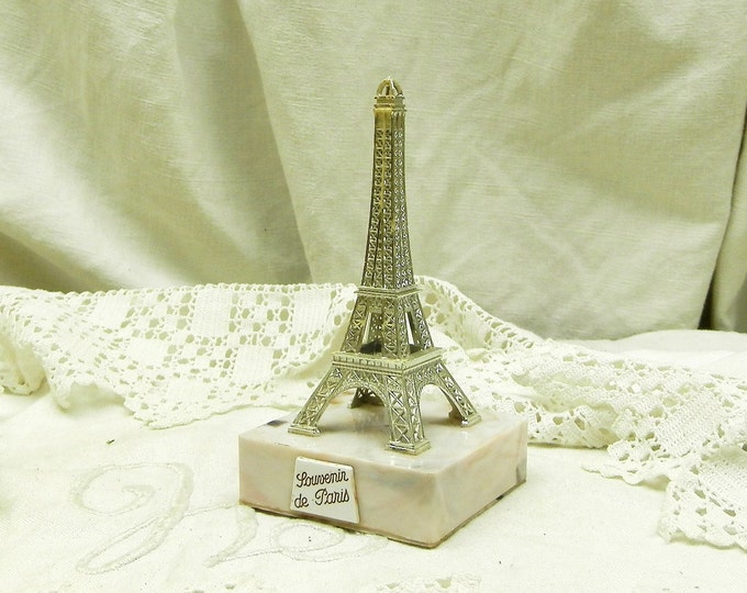Small Vintage 1960s Souvenir Gold Colored Eiffel Tower from Paris, Tourist from France, French Retro Plastic Figurine of the Tour Eiffel