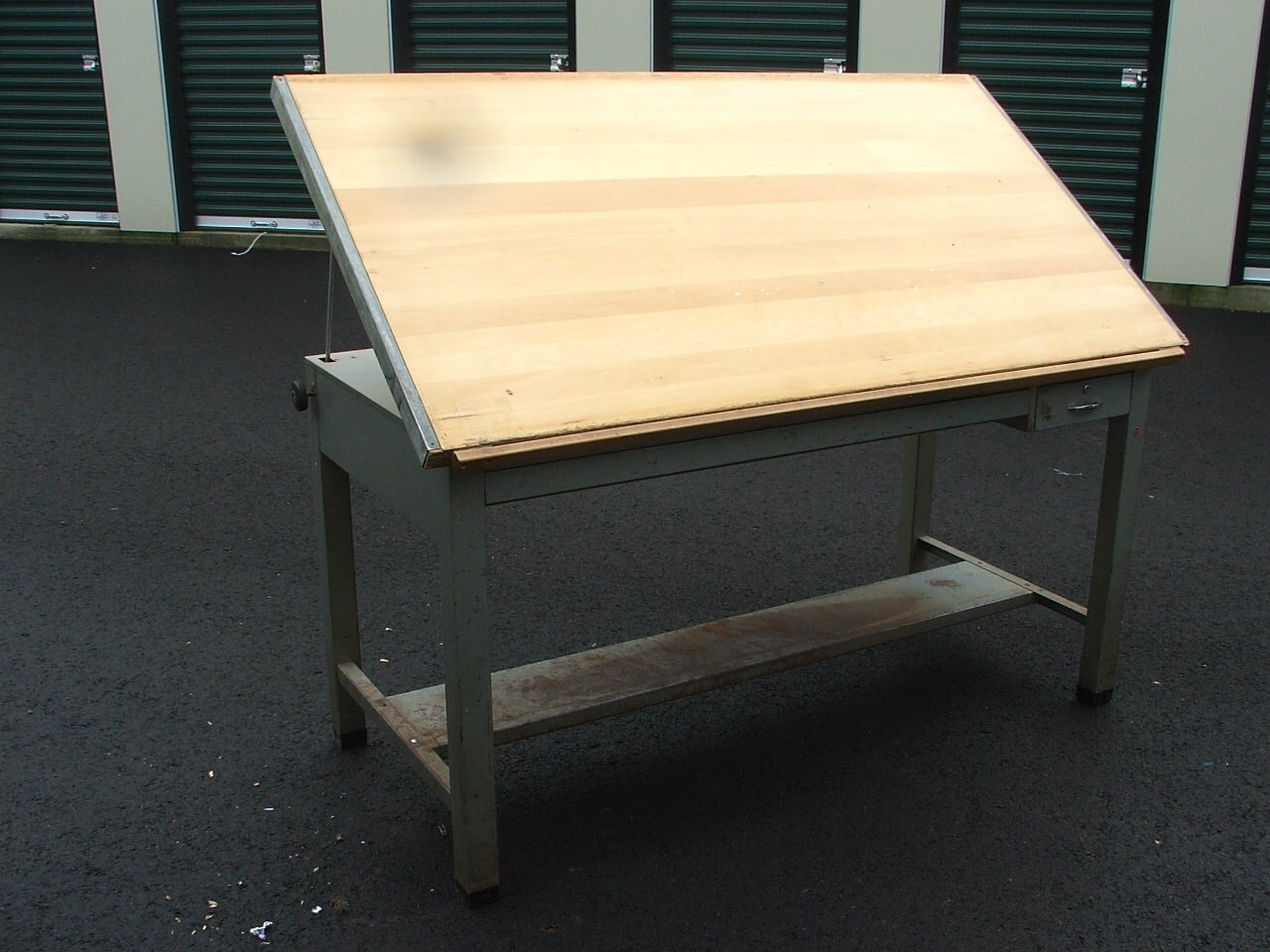 Vintage Drafting Table Industrial era metal architects table