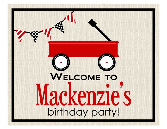 Vintage Red Wagon Printable Party Welcome Sign : Printable Party Designs by The Paper Doll Il_570xn