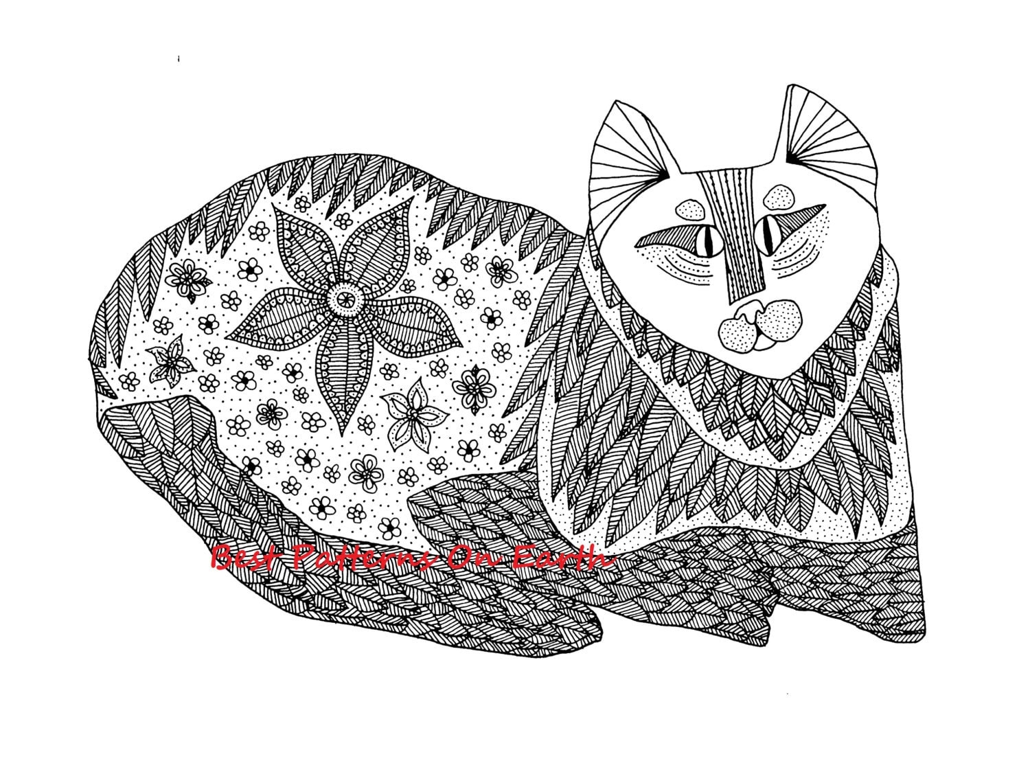 Trippy Cat Coloring Pages