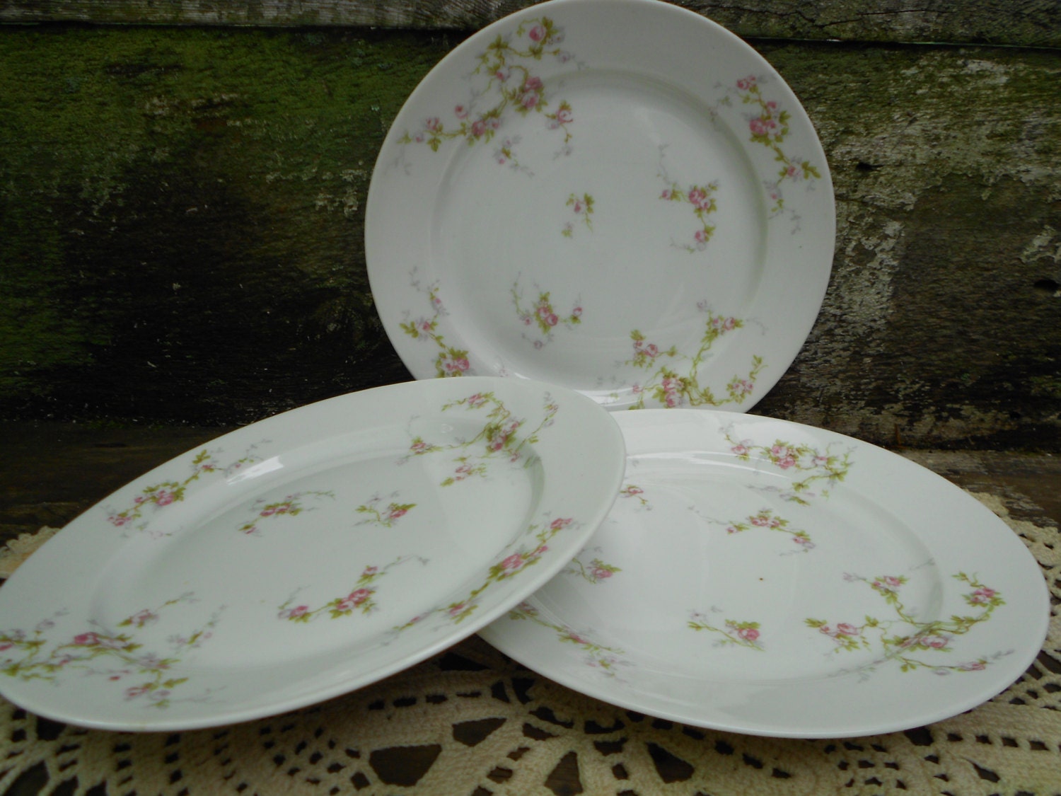 SET OF 3 Limoges Dishes 7 1/2 Plates Antique by CottonCreekCottage