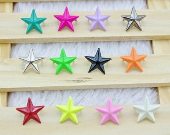 100pcs 15mm Big Size Star Shape Rivet Studs For Clothing Crafting,Star Studs,Shoes&Bags DIY Studs,Clothing Buttons