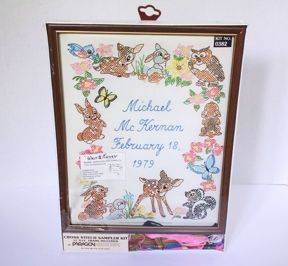 Bambi Disney Stamped Cross Stitch Kit Vintage Paragon