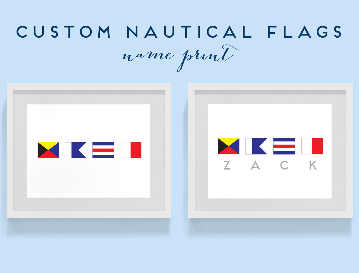 Print Custom Nautical Flag Alphabet Name Kid's by RigbyAndFable