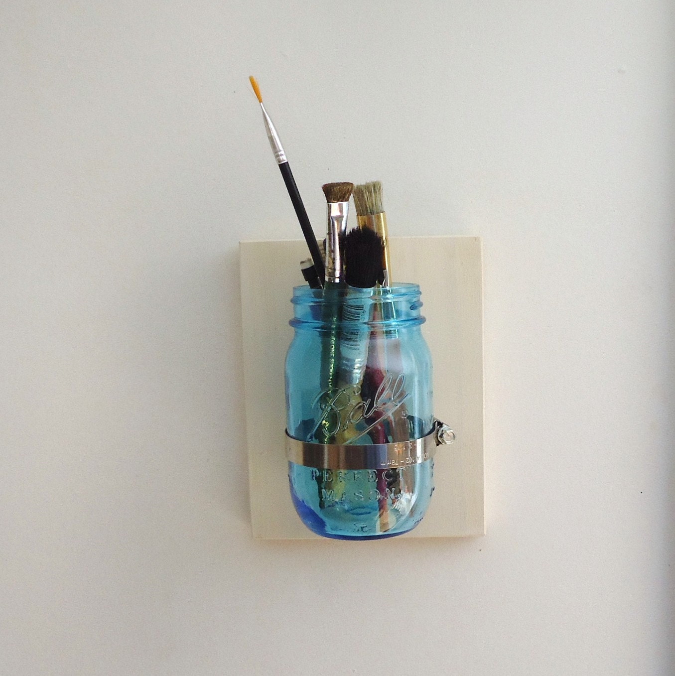 mason jar wall vase bathroom organizer wood jar sconce wood