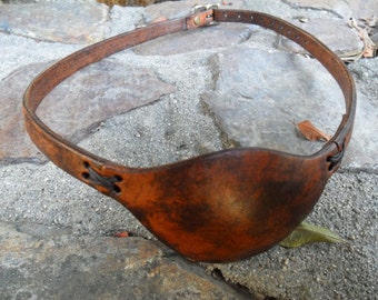 W.T.O Custom Handmade Leather Eye Patch, Aged Brown Pirate Eyepatch -- Ambidextrous! LEFT or RIGHT Eye -- Custom Order Yours Today!