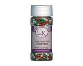 4 oz. CHRISTMAS SUGAR PEARLS Mix - Container with Safety Seal - Edible Cake Decoration - Baking Candy Making Party Supplies Il_170x135