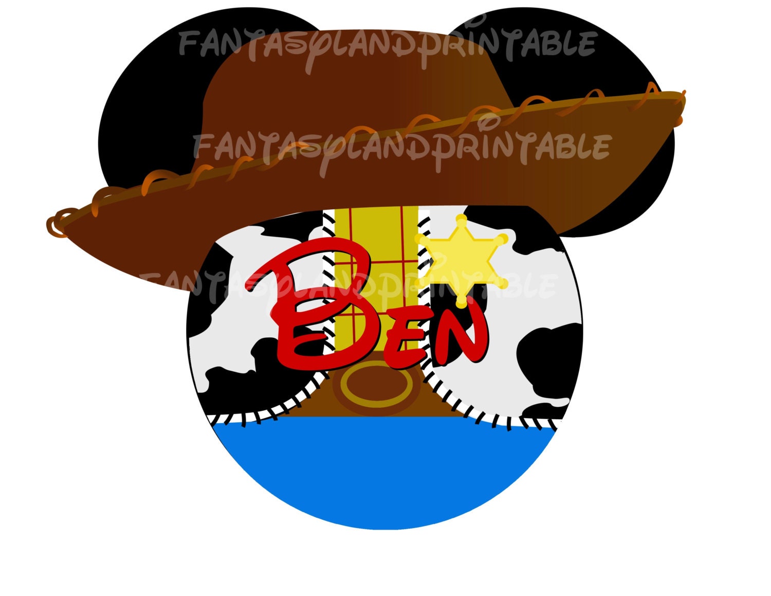 Disney Woody Mickey DIY Printable Image for Iron on Transfers