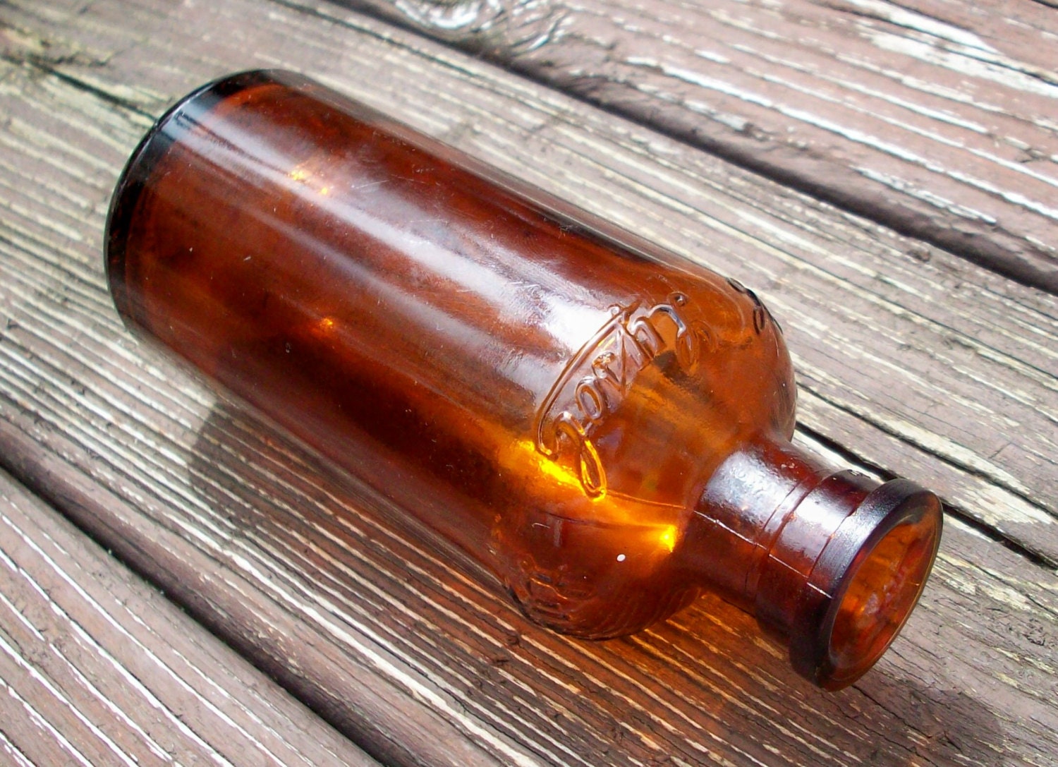 Lysol Bottle 1930s Vintage Amber Brown Bottle by