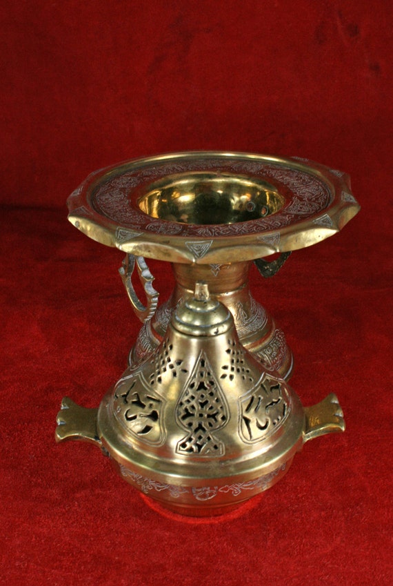 ANTIQUE MIDDLE EASTERNISLAMICARABIC ORNATE BRASS INCENSE BURNERCENSERRARE eBay