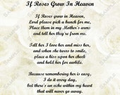 Items similar to Memorial Poem for Mother Roses in Heaven INSTANT ...