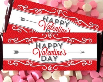 Valentine Candy Bar Wrapper, Printable, Fits 1.55 oz. Chocolate Candy Bar, DIY
