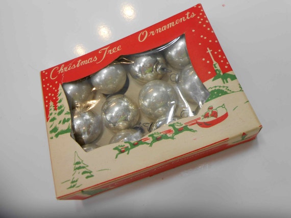 Vintage Christmas Ornaments Miniature 12 Silver in by ToBeJolly