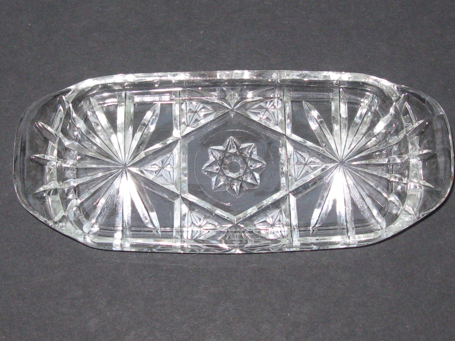 Vintage Depression Glass Clear Butter Dish