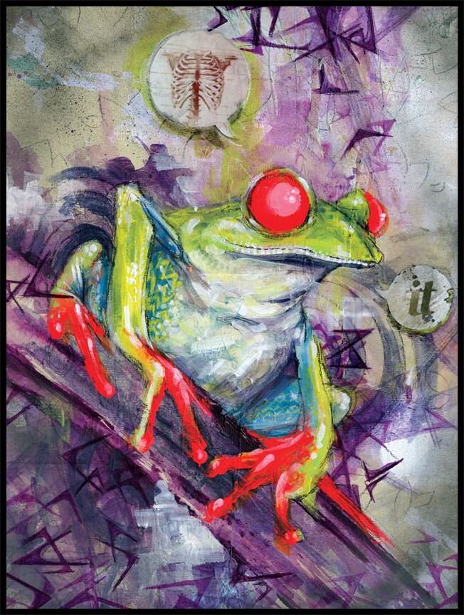 Frog Art Print Frog Artwork Surreal Art Art Print of