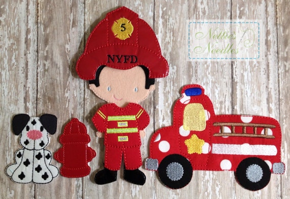 A Community Hero: Felt Doll Firefighter outfit with