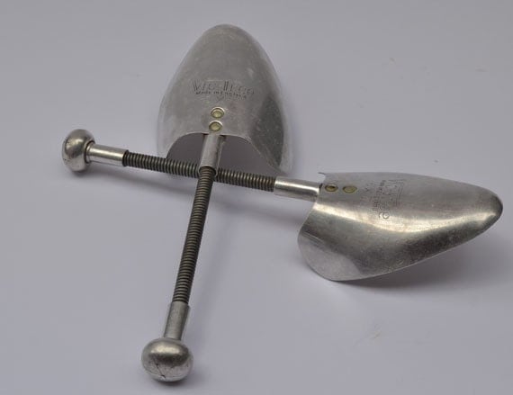 Vintage Pair of Shoe Horns in Silver Metal by by InHerNameBoutique