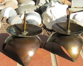 Mid Century Modern Metal Candle holders Japan