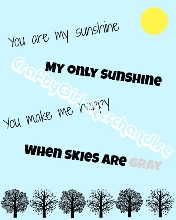 You Are My Sunshine Printable Wall Art - Instant Download - Wall Art Printable