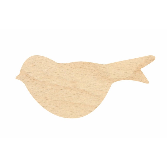 Bird Cutout Crafts or Gift Tags Ornaments Laser Cut Birch Wood Various Sizes, Style 15