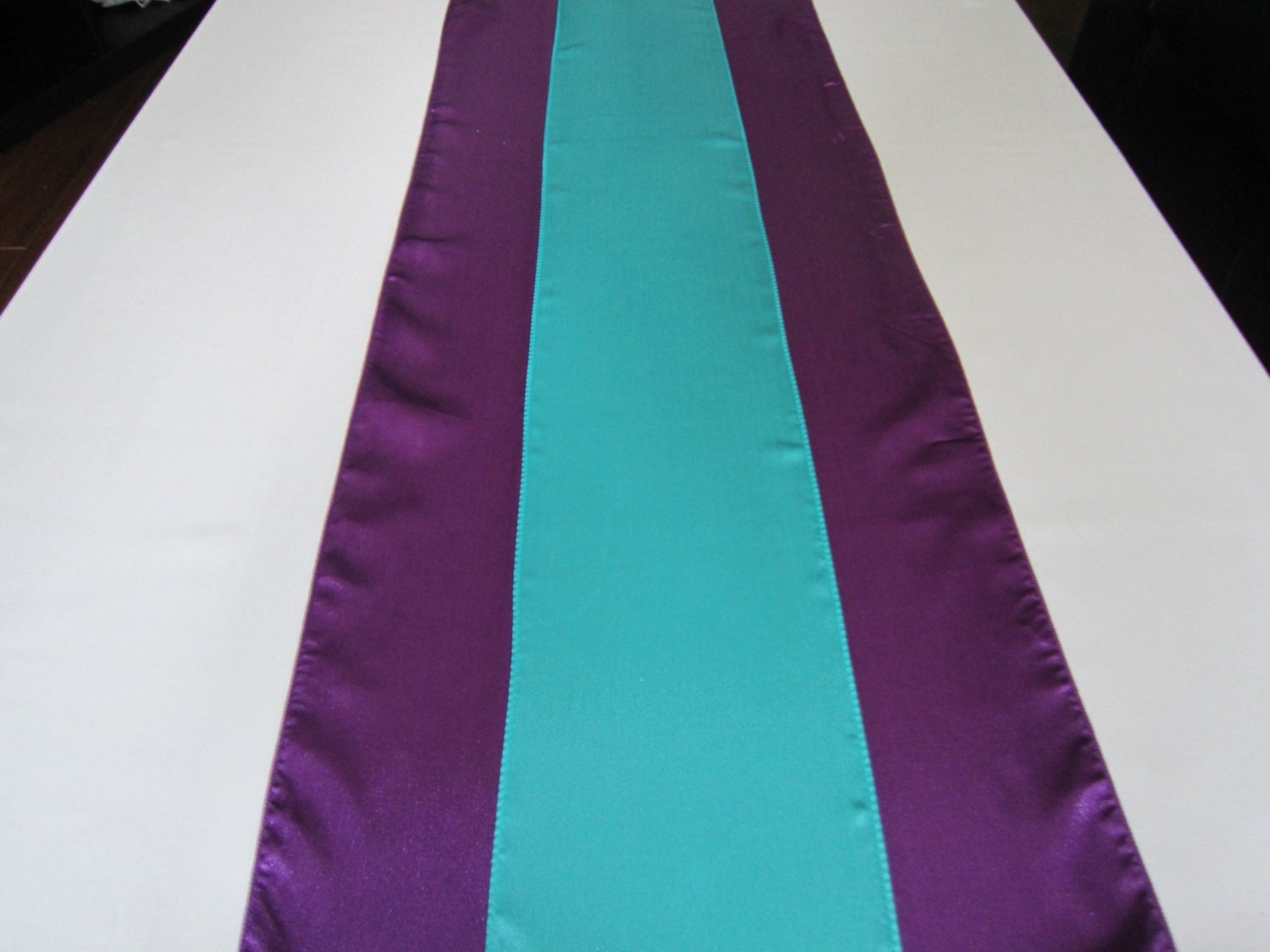 Double Color Satin Table Runner Wedding Decor by RocheleauDesigns