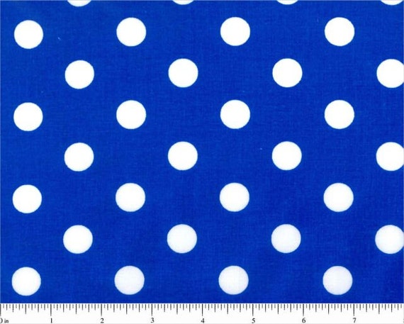 Royal Blue with Large White Dots Lots-a-Dots Polka Dot Fabric