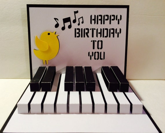 Happy Birthday Piano 3D Popup SVG Cutting File