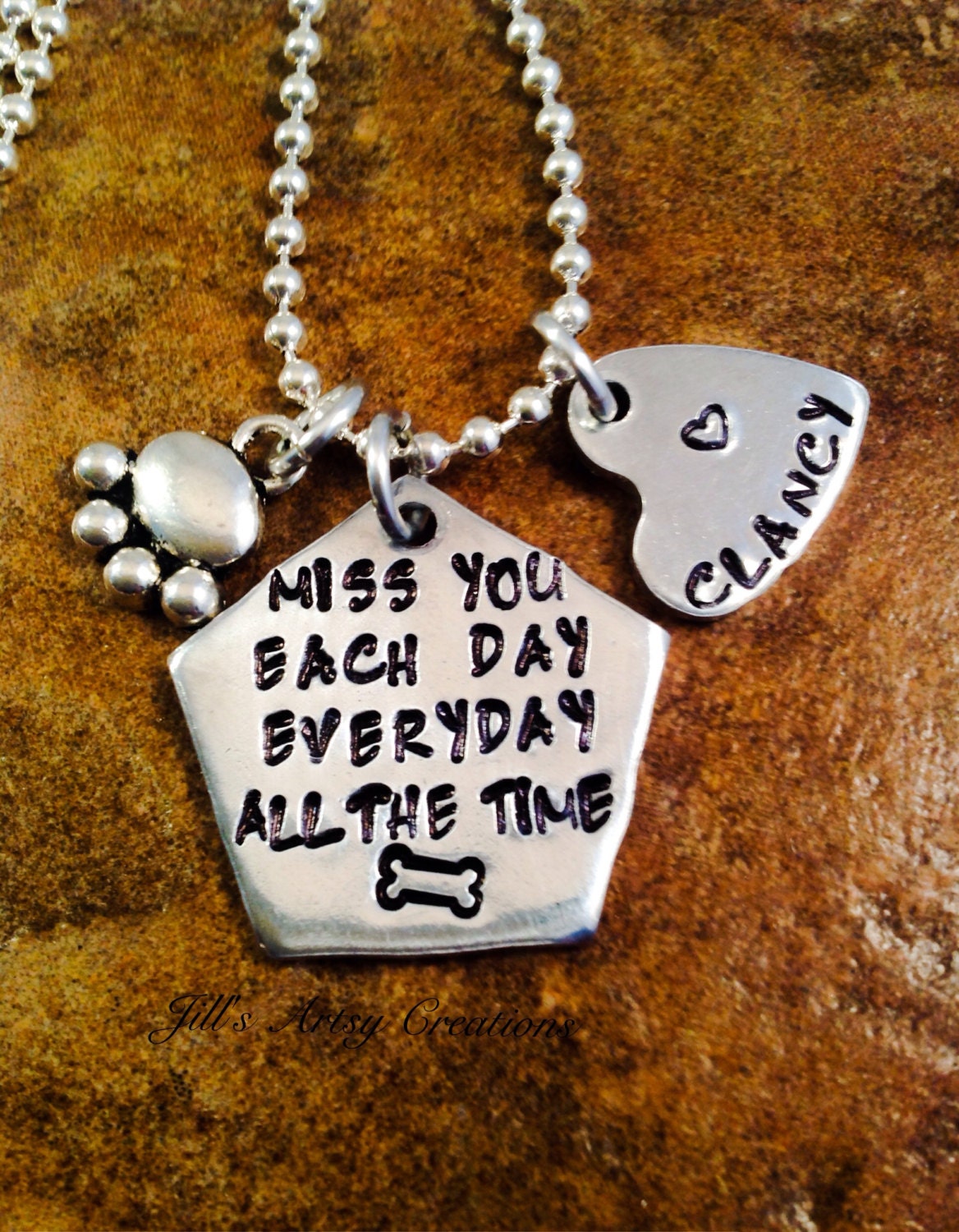 Dog Loss Necklace Personalized Pet Loss Jewelry In Memory Of