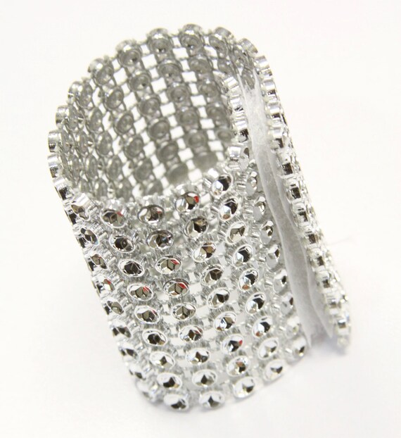 50 Diamond Napkin Ring Rhinestone Napkin Ring by SparkleSoiree