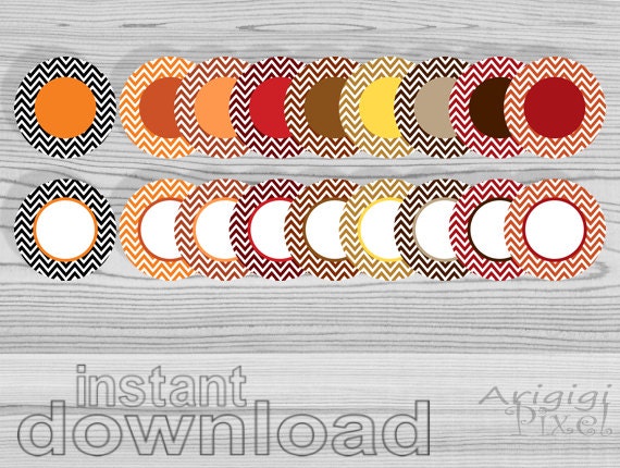 download fall frames clip art set, chevron circles, fall colors, round frames for stickers, labels, scrapbooking, small business use Il_570xn