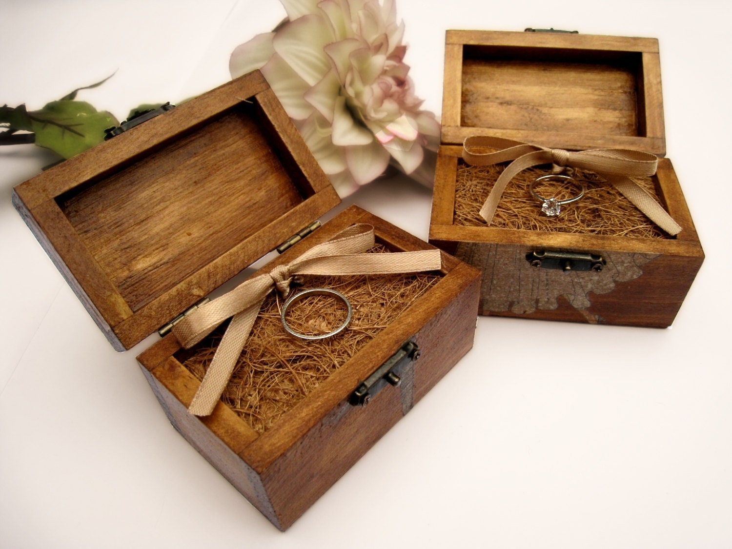 Personalized Rustic Ring Bearer Box Rustic Wedding Vintage