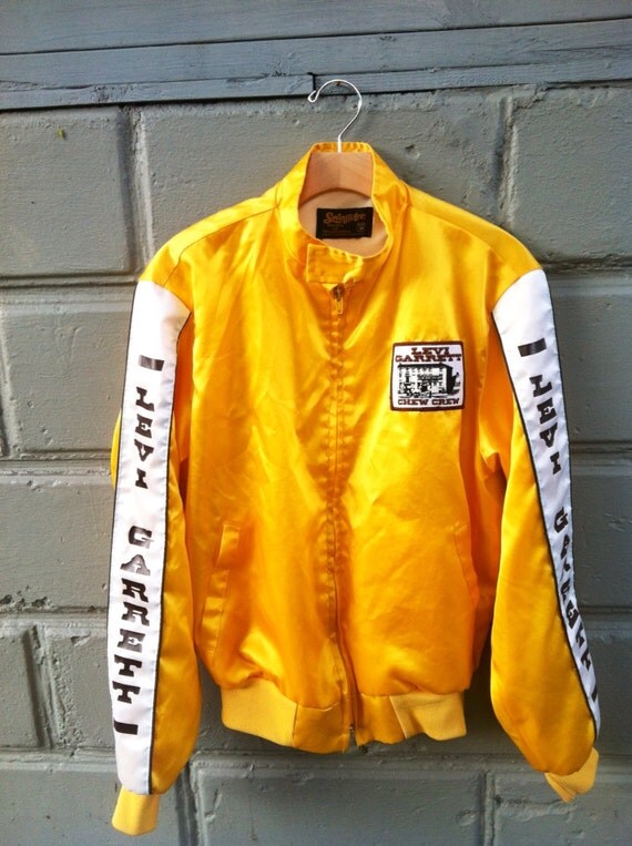 SALE Vintage racing jacket LEVI GARRETT Chew Crew 70s satin